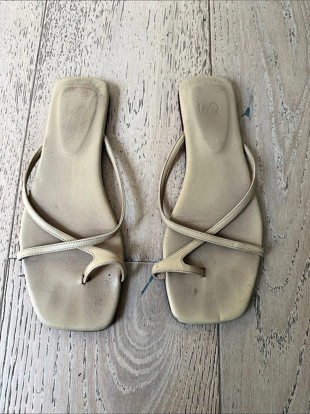 LOQ Strappy Sandals in Beige
